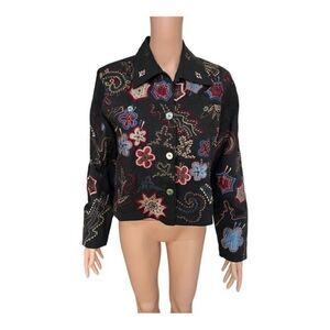 Yak Magik Vintage Silk Embroidered Cotton Jacket size S